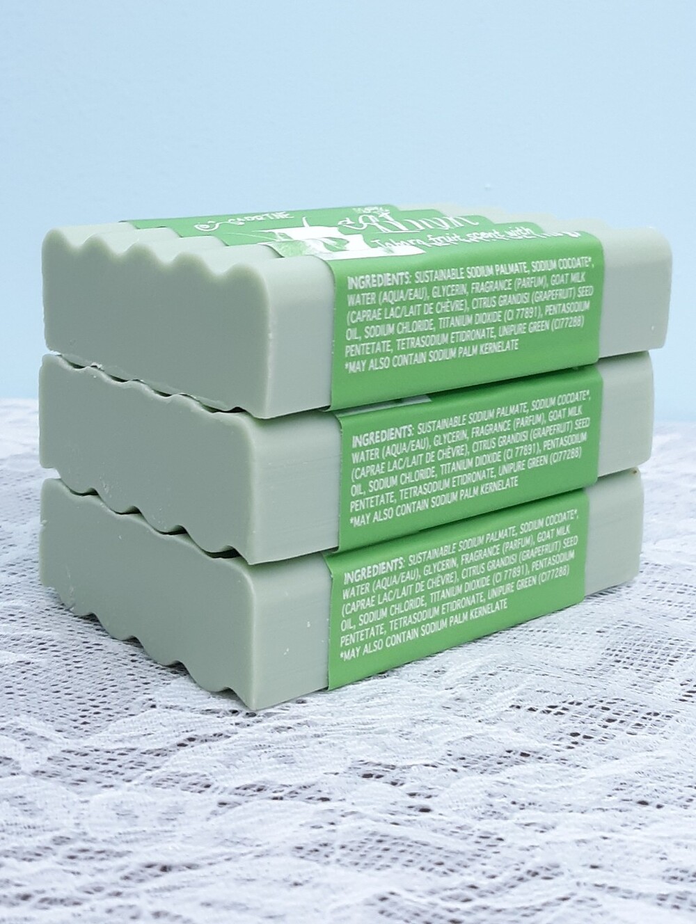 3 Goat Milk Bar Soap Clean Caprine Be Well Green Jabara Fruit Grapefruit Set - Picture 7 of 8